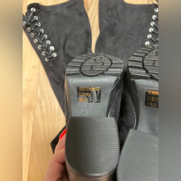 Womens Black Over the Knee Faux Suede Boots 8/9 NWOT - Picture 6 of 9